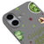 iPhone 16 Drink Matcha Telefon Kılıfı - Renkli Silikon - Gri