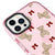 iPhone 12 Pro Max Fiyonklu Ayıcık Telefon Kılıfı - Artycase - Simli Pembe