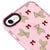 iPhone 7 Fiyonklu Ayıcık Telefon Kılıfı - Artycase - Simli Pembe