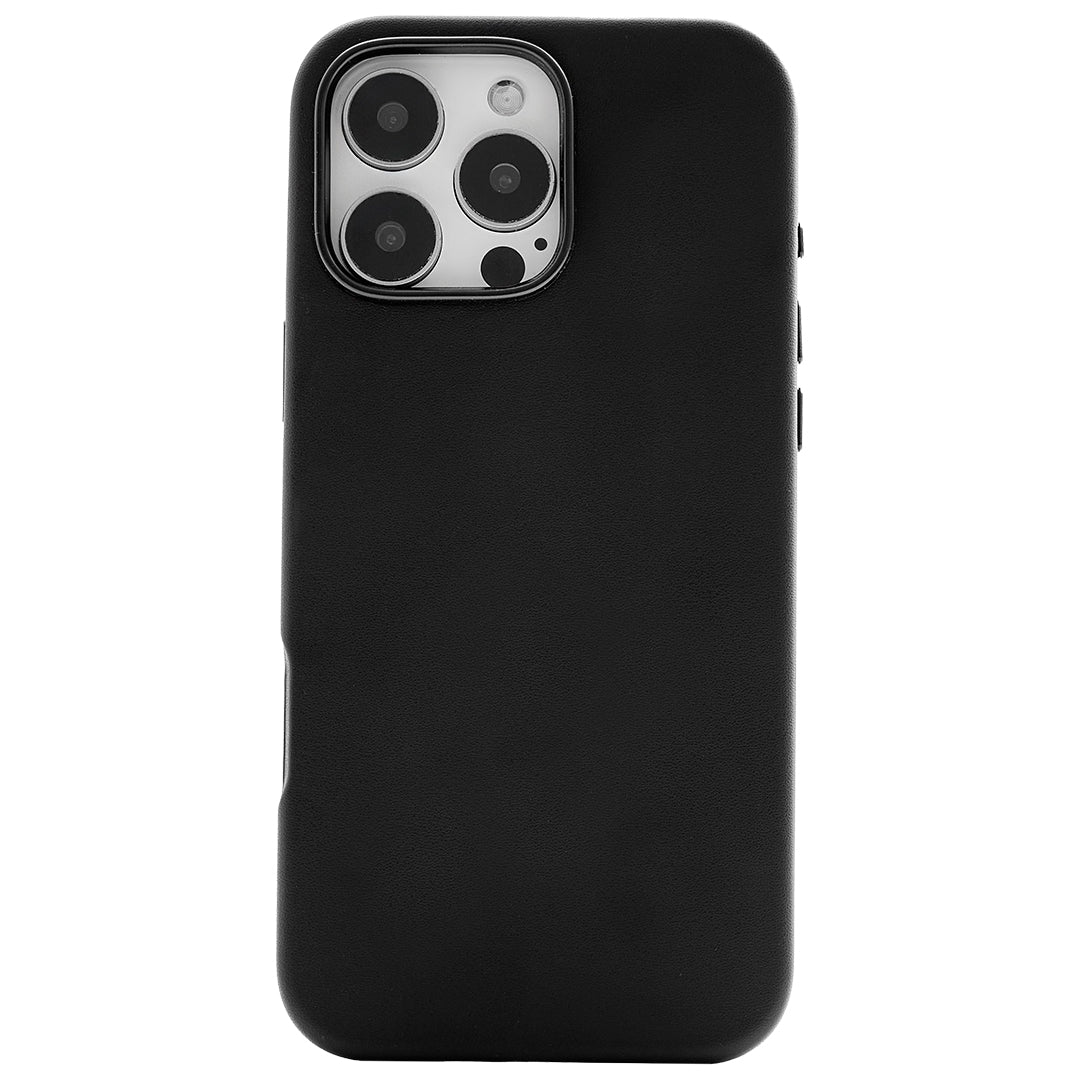 iPhone 15 Pro Max Gizli Magsafeli Vegan Deri Telefon Kılıfı - Siyah