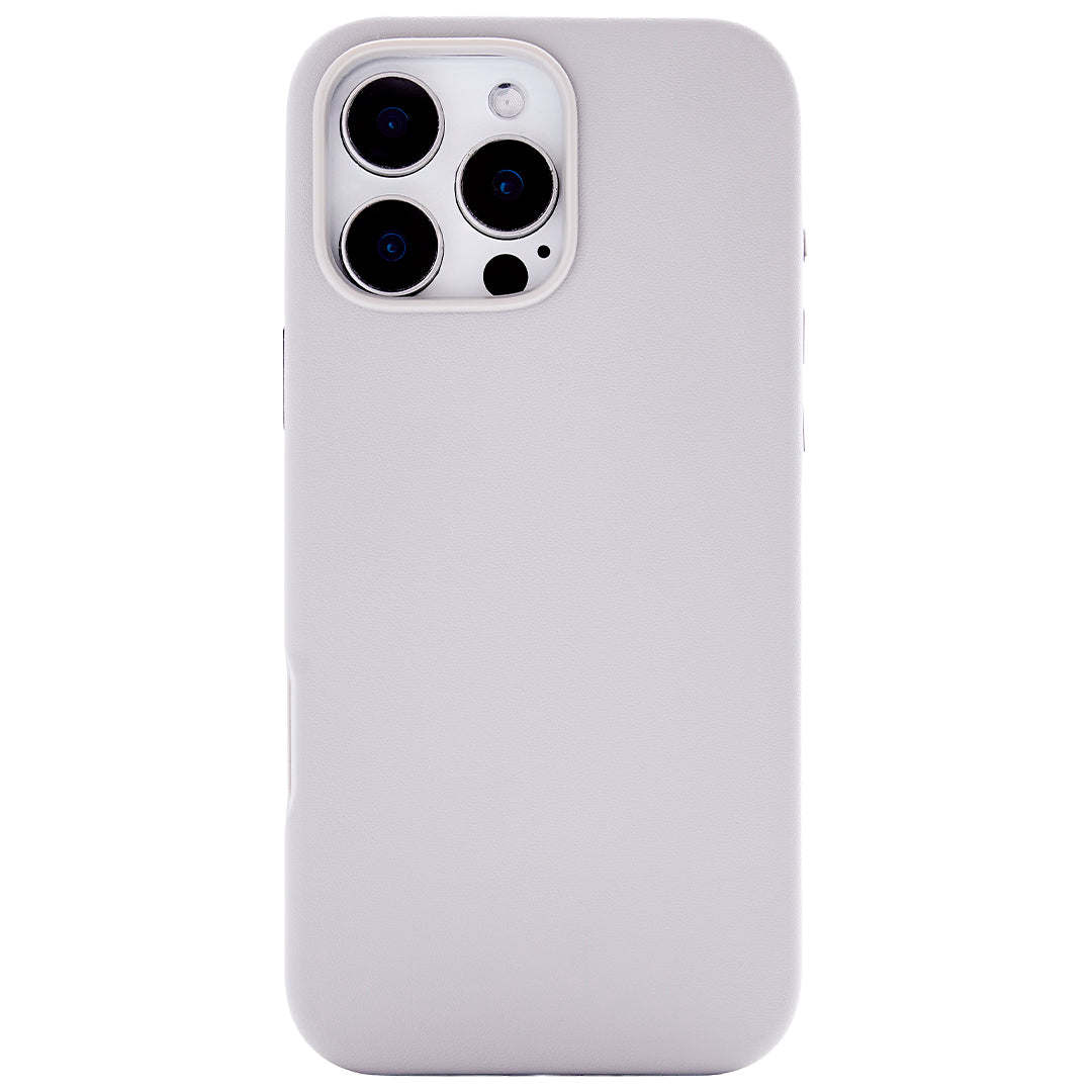 iPhone 15 Pro Max Gizli Magsafeli Vegan Deri Telefon Kılıfı - Gri