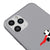 iPhone 11 Pro Flying Panda Telefon Kılıfı - Renkli Silikon - Gri