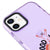 iPhone 12 Good Vibes Only Telefon Kılıfı - Artycase - Simli Mor