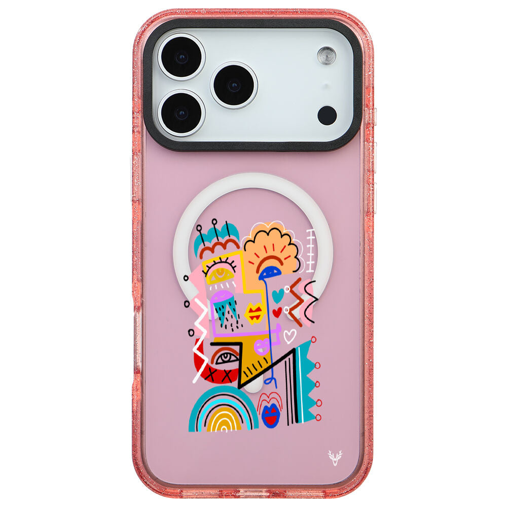 MagsafeliArtycaseSimliPembe
