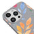 iPhone 15 Pro Watercolor Flowers Telefon Kılıfı - Renkli Silikon - Gri