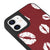 iPhone 11 Lips Telefon Kılıfı - Deri - Bordo