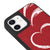 iPhone 11 Hearts in a Row Telefon Kılıfı - Deri - Kırmızı