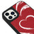 iPhone 13 Pro Hearts in a Row Telefon Kılıfı - Deri - Kırmızı