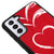 Samsung S21 FE Hearts in a Row Telefon Kılıfı - Deri - Kırmızı