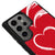 Samsung S25 Ultra Hearts in a Row Telefon Kılıfı - Deri - Kırmızı
