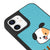 iPhone 12 With Paw Telefon Kılıfı - Deri - Turkuaz