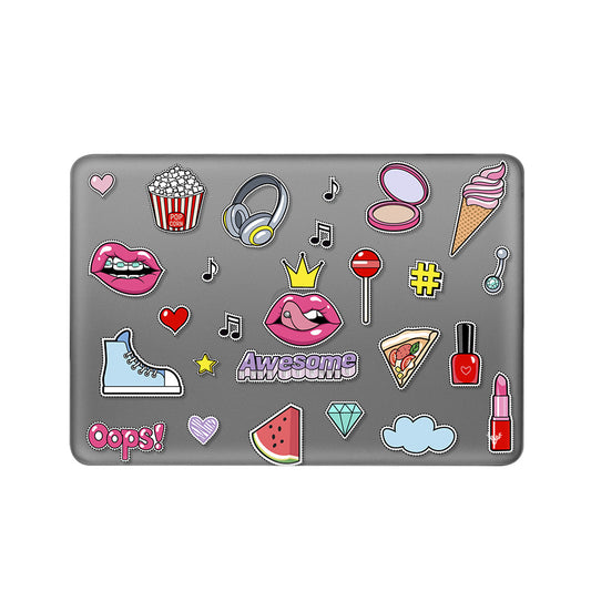 Macbook Pro Sert Kapaklı Awesome Desenli Kılıf