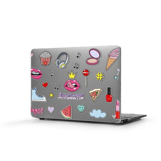Macbook Pro Sert Kapaklı Awesome Desenli Kılıf
