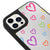 iPhone 15 Pro Colorful Heart Telefon Kılıfı - Ayna - Siyah