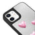 iPhone 12 Mini Hearts Pinky Telefon Kılıfı - Ayna - Siyah