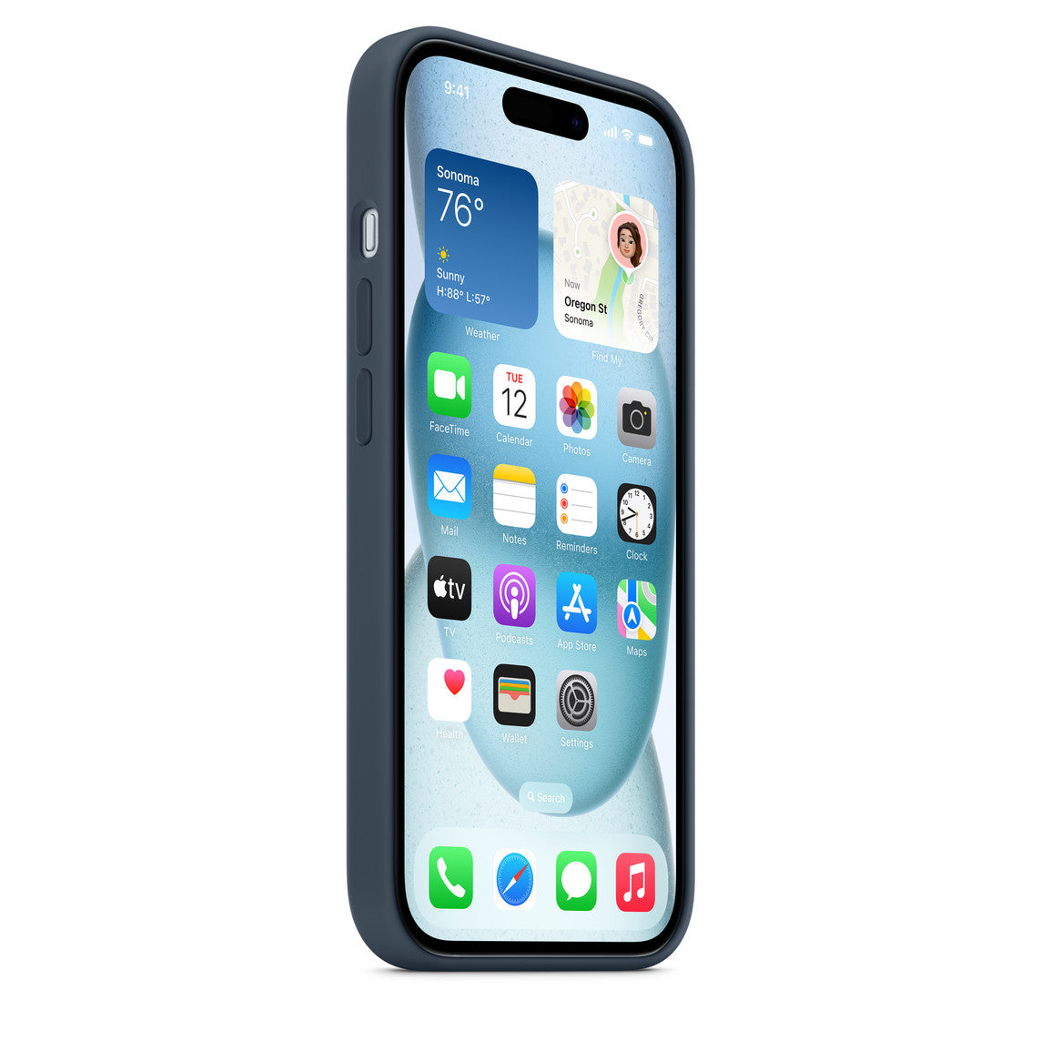 Apple iPhone 15 Plus Silikon Magsafe Case Fırtına Mavisi