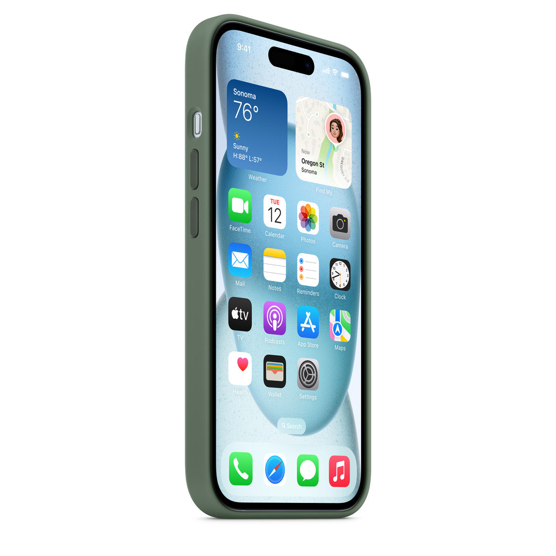 Apple iPhone 15 Plus Silikon Magsafe Case Kaktüs Yeşili