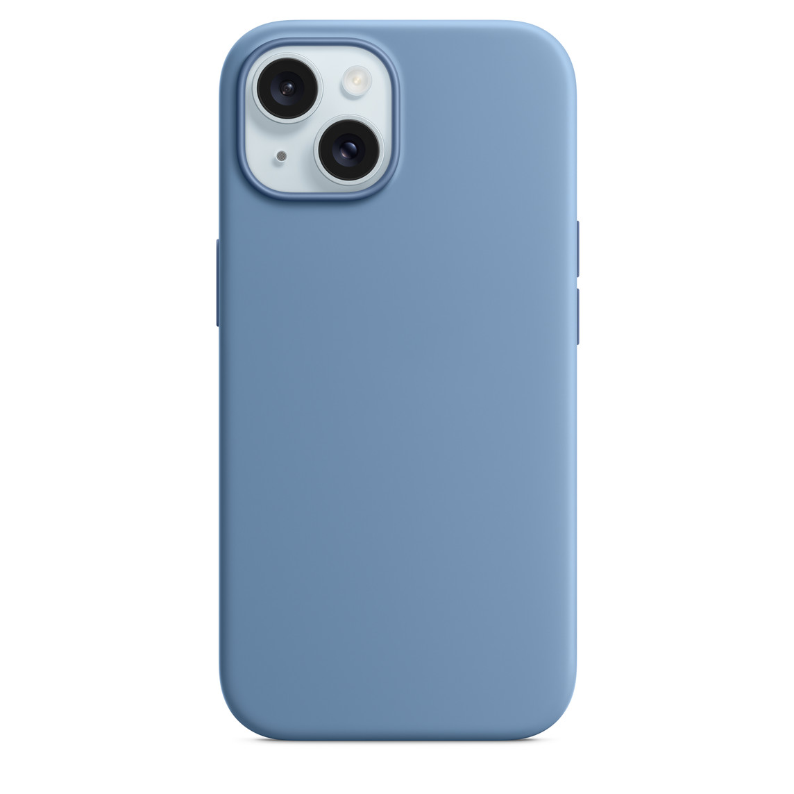 Apple iPhone 15 Plus Silikon Magsafe Case Buz Mavisi