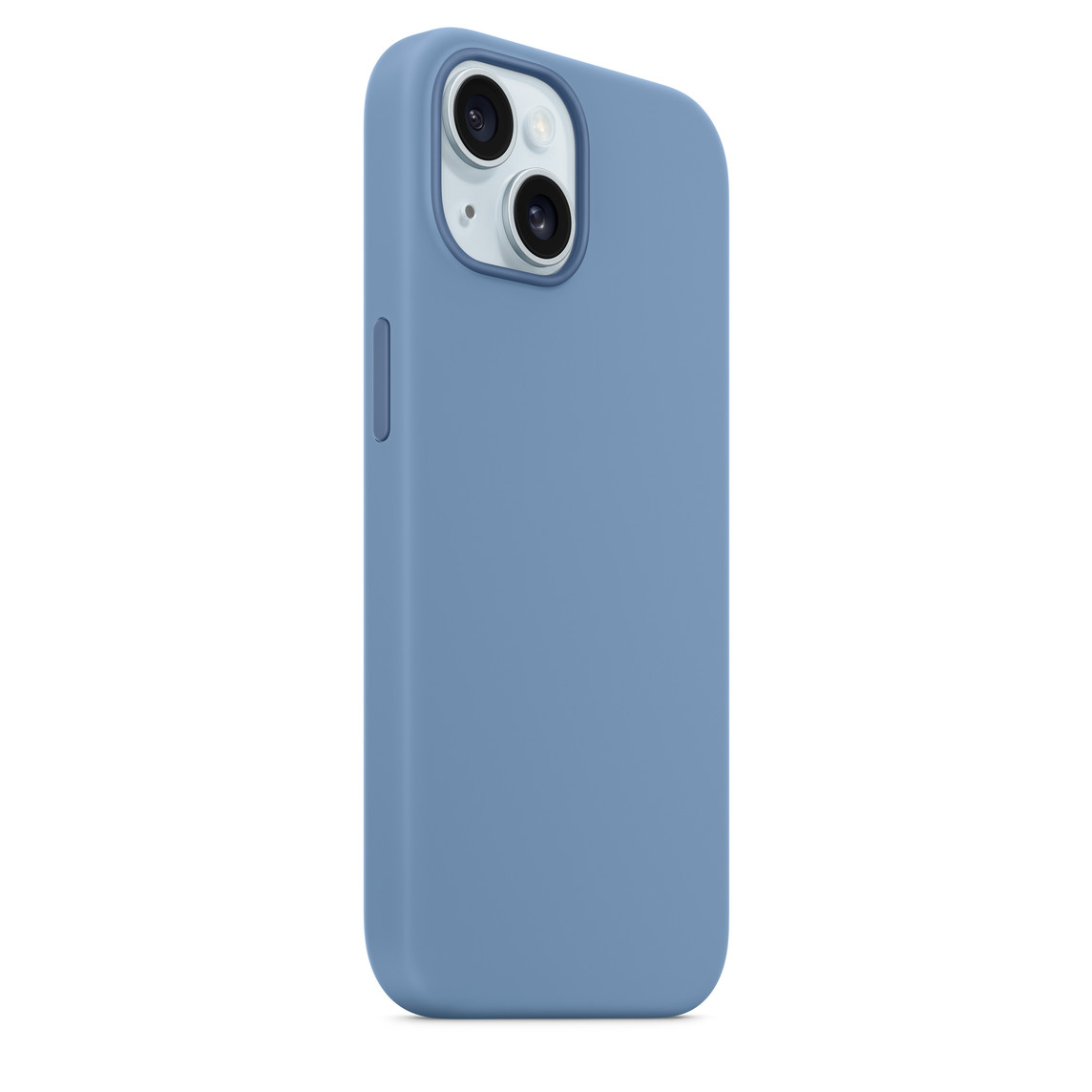 Apple iPhone 15 Plus Silikon Magsafe Case Buz Mavisi