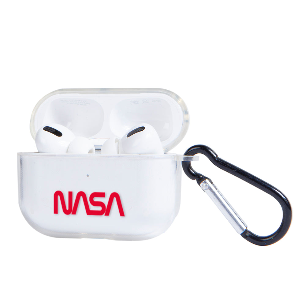 Apple AirPods Pro Nasa Red Logo Şeffaf Kılıfı
