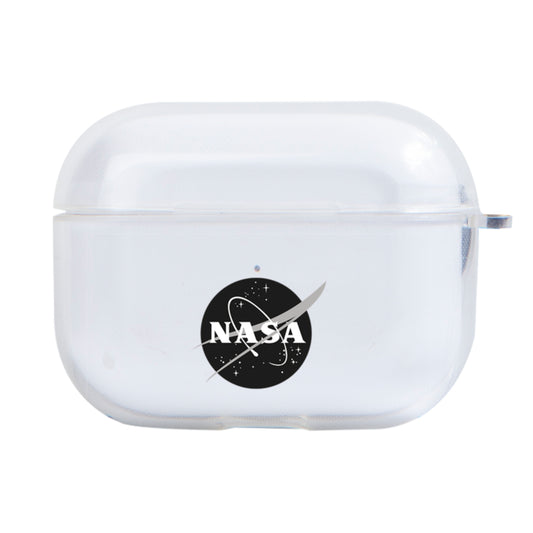 Apple AirPods Pro Nasa Black Logo Şeffaf Kılıfı