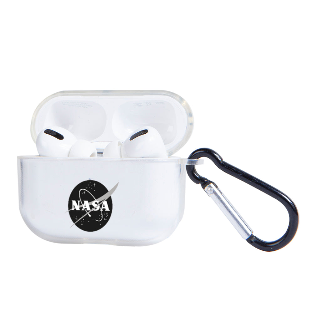 Apple AirPods Pro Nasa Black Logo Şeffaf Kılıfı