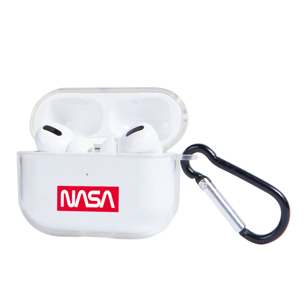 Apple AirPods Pro Nasa Kırmızı Logo Şeffaf Kılıfı