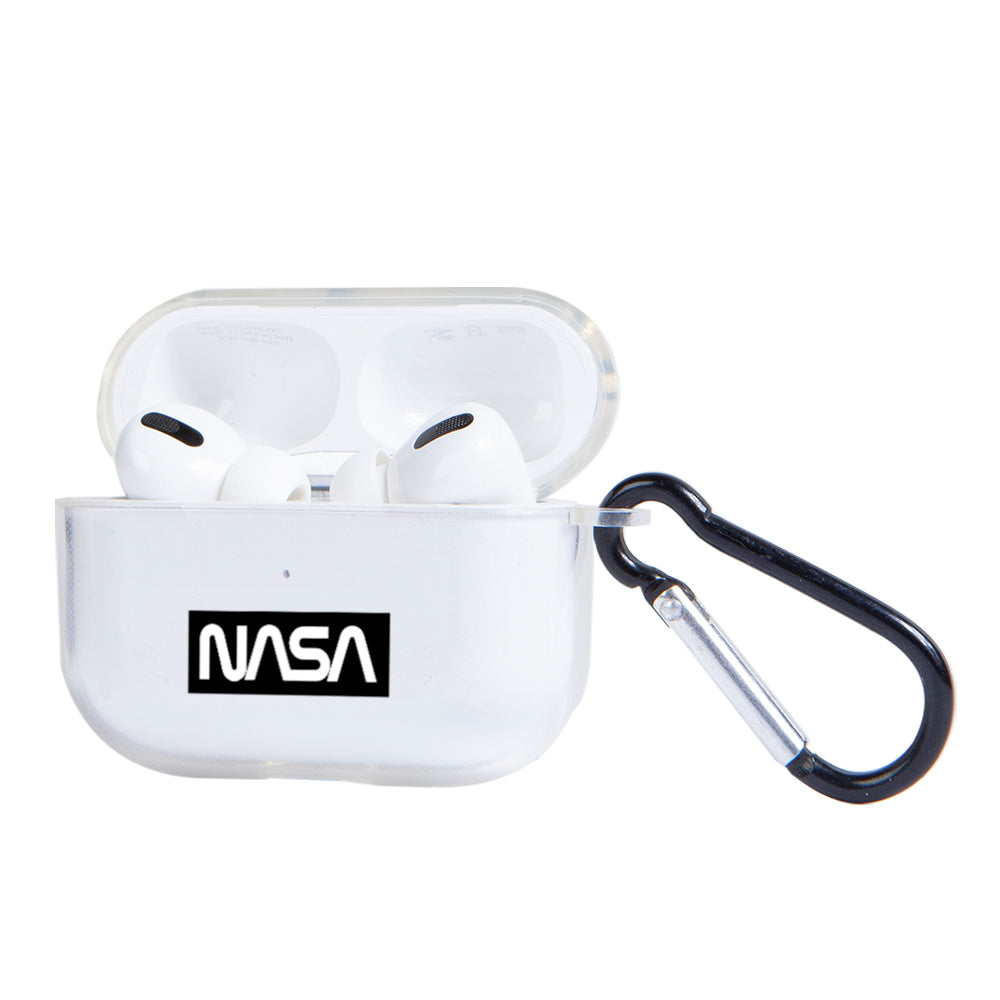 Apple AirPods Pro Nasa Siyah Logo Şeffaf Kılıfı