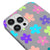 iPhone 12 Pro Max Colorful Flowers Telefon Kılıfı - Renkli Silikon - Gri