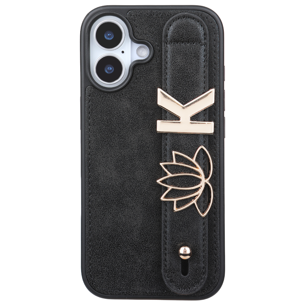 iPhone 17 Kişiye Özel Harfli Deri Telefon Kılıfı Siyah