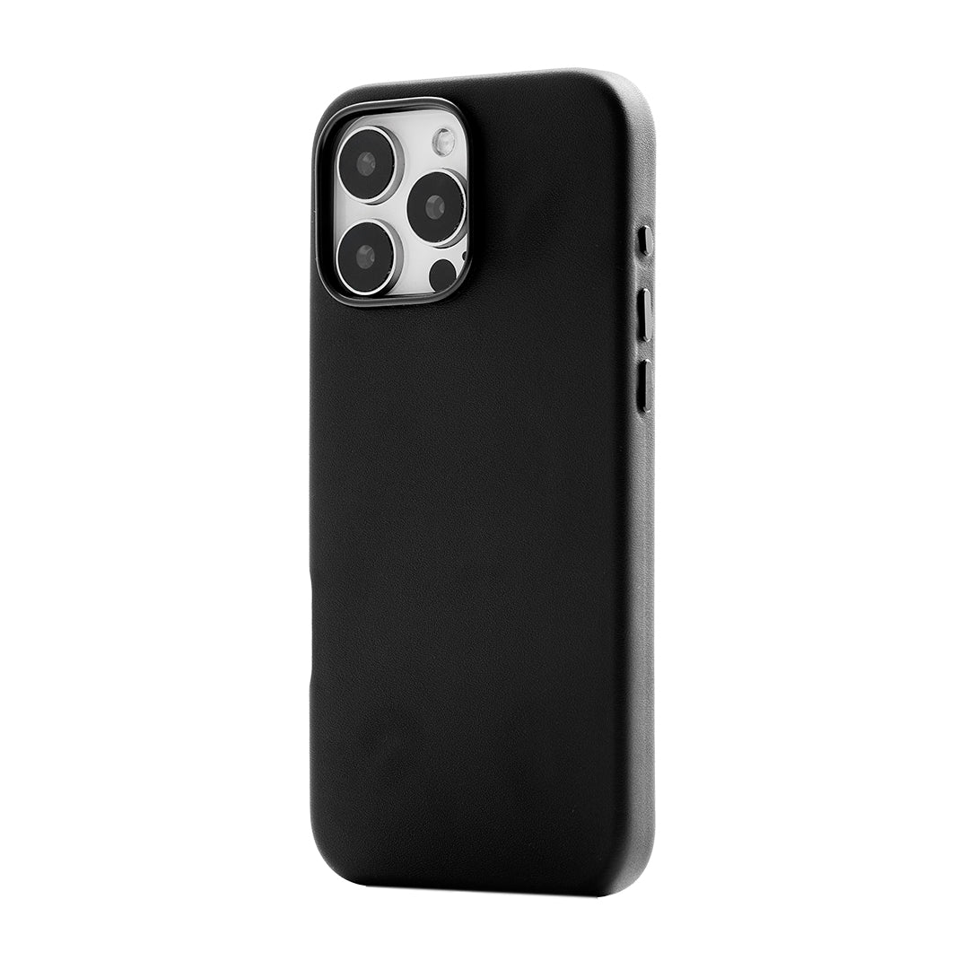 iPhone 15 Pro Max Gizli Magsafeli Vegan Deri Telefon Kılıfı - Siyah