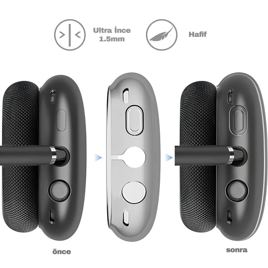 AirPods Max Silikon Siyah Kılıfı
