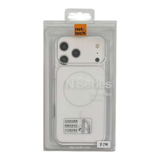 Apple iPhone 17 Pro Max Lansman Şeffaf Magsafe Telefon Kılıfı Beyaz
