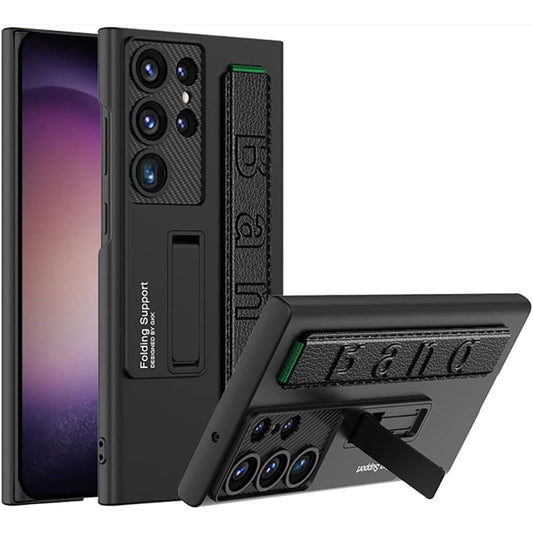 Samsung S24 Ultra Bileklik ve Standlı Kılıf Black