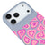iPhone 17 Pro Pinky Hearts Telefon Kılıfı - Renkli Silikon - Gri