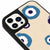 iPhone 13 Pro Evil Eye Look Telefon Kılıfı - Deri - Fildişi