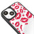 iPhone 13 Hearts Kiss Telefon Kılıfı - Ayna - Siyah
