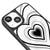 iPhone 13 Ring Hearts Telefon Kılıfı - Ayna - Siyah