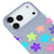iPhone 17 Pro Max Colorful Flowers Telefon Kılıfı - Renkli Silikon - Gri