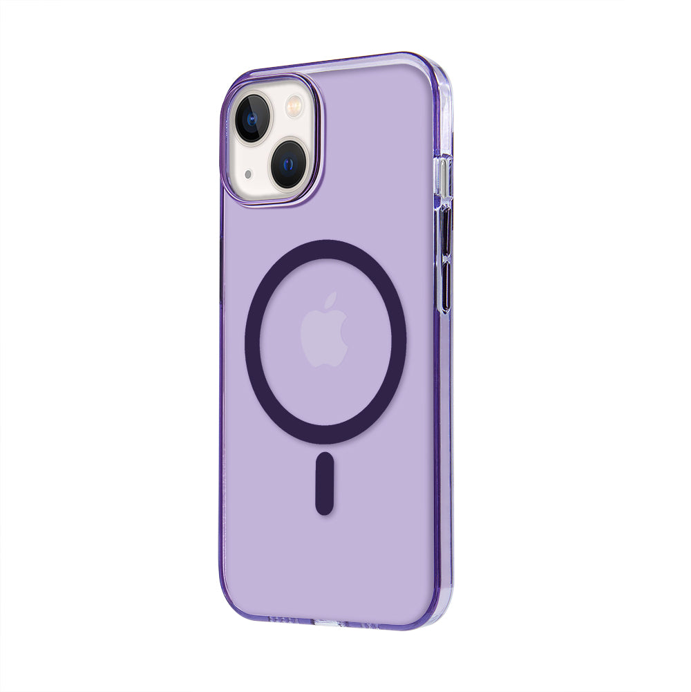 Apple iPhone 15 Plus Renkli Mika Magsafe Mor