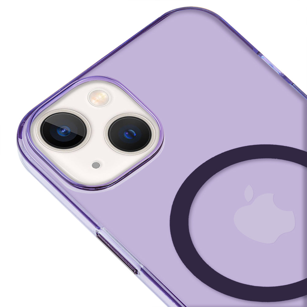Apple iPhone 15 Plus Renkli Mika Magsafe Mor