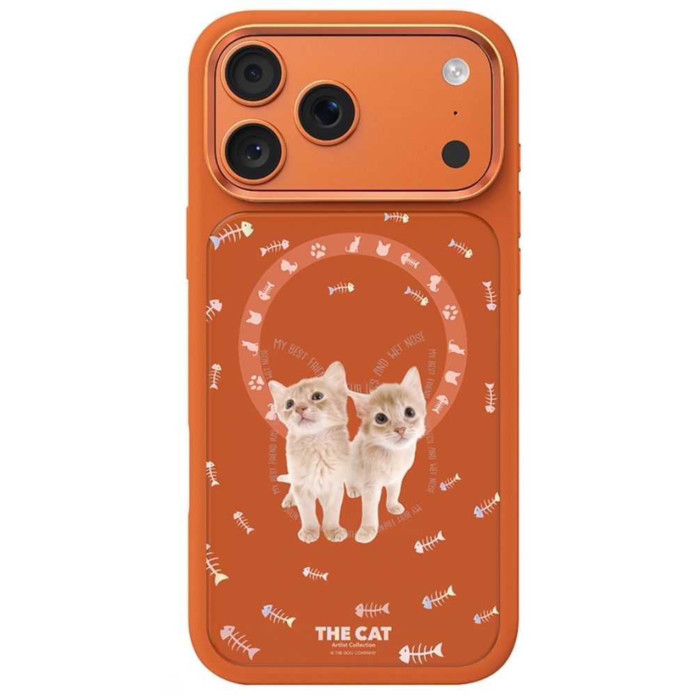 iPhone 17 Pro Max Magsafeli 3D Cat Serisi Ultra Premium Telefon Kılıfı - Turuncu
