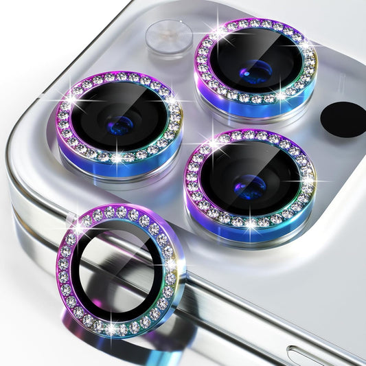iPhone 15 Pro Kamera Koruyucu Taşlı Colorful