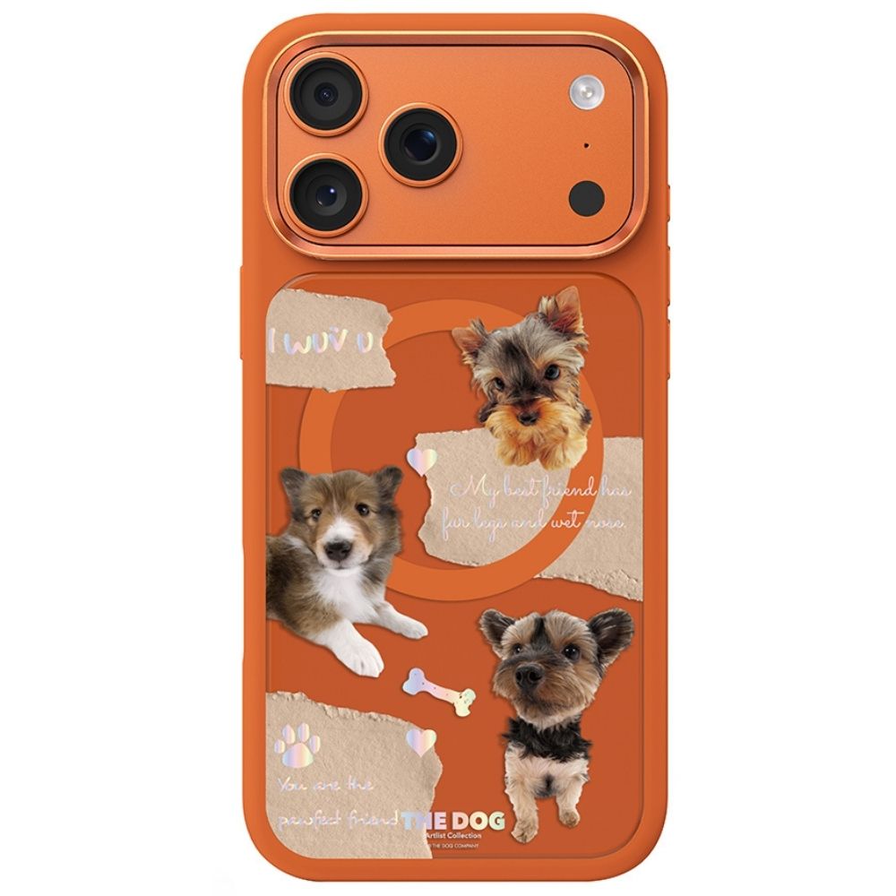 iPhone 17 Pro Max Magsafeli 3D Dog Serisi Ultra Premium Telefon Kılıfı - Turuncu
