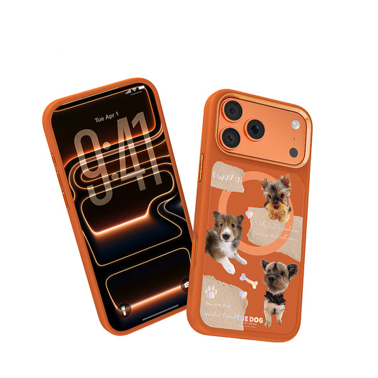 iPhone 17 Pro Max Magsafeli 3D Dog Serisi Ultra Premium Telefon Kılıfı - Turuncu