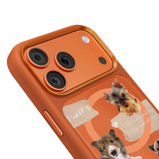 iPhone 17 Pro Max Magsafeli 3D Dog Serisi Ultra Premium Telefon Kılıfı - Turuncu