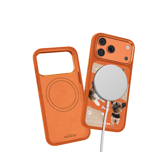 iPhone 17 Pro Max Magsafeli 3D Dog Serisi Ultra Premium Telefon Kılıfı - Turuncu