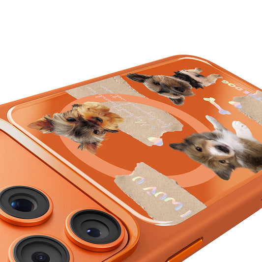 iPhone 17 Pro Max Magsafeli 3D Dog Serisi Ultra Premium Telefon Kılıfı - Turuncu