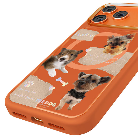 iPhone 17 Pro Max Magsafeli 3D Dog Serisi Ultra Premium Telefon Kılıfı - Turuncu
