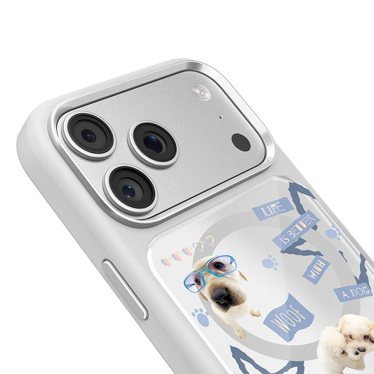 iPhone 17 Pro Max Magsafeli 3D Dog Serisi Ultra Premium Telefon Kılıfı - Gri